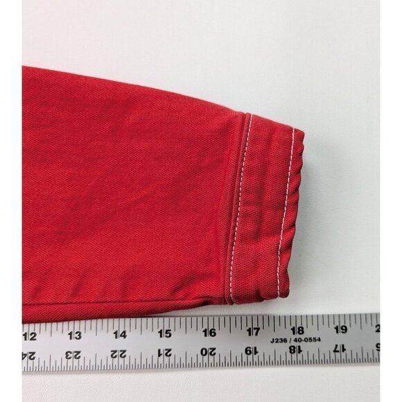 Vintage Beau Dawson Y2K Red Denim Jacket Size 8-10 - Picture 8 of 9